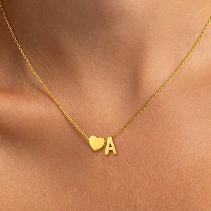 Simple Love Necklace Stainless Steel English 26 Letters