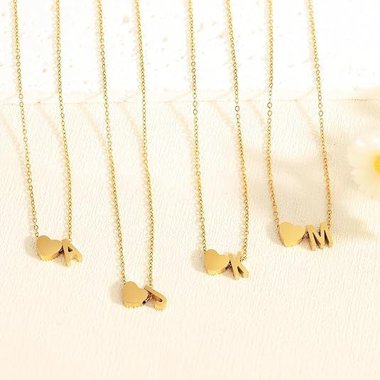 Simple Love Necklace Stainless Steel English 26 Letters